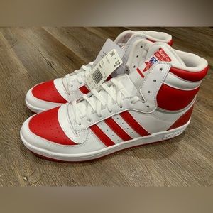 Adidas Top Ten RB Cloud White Scarlet Red Leather Sneakers FV4925 Men's Size 12